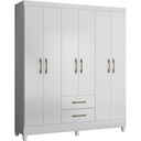 CLOSET ARMARIO PANAMA 6 PUERTAS 182 X 152 CM BLANCO