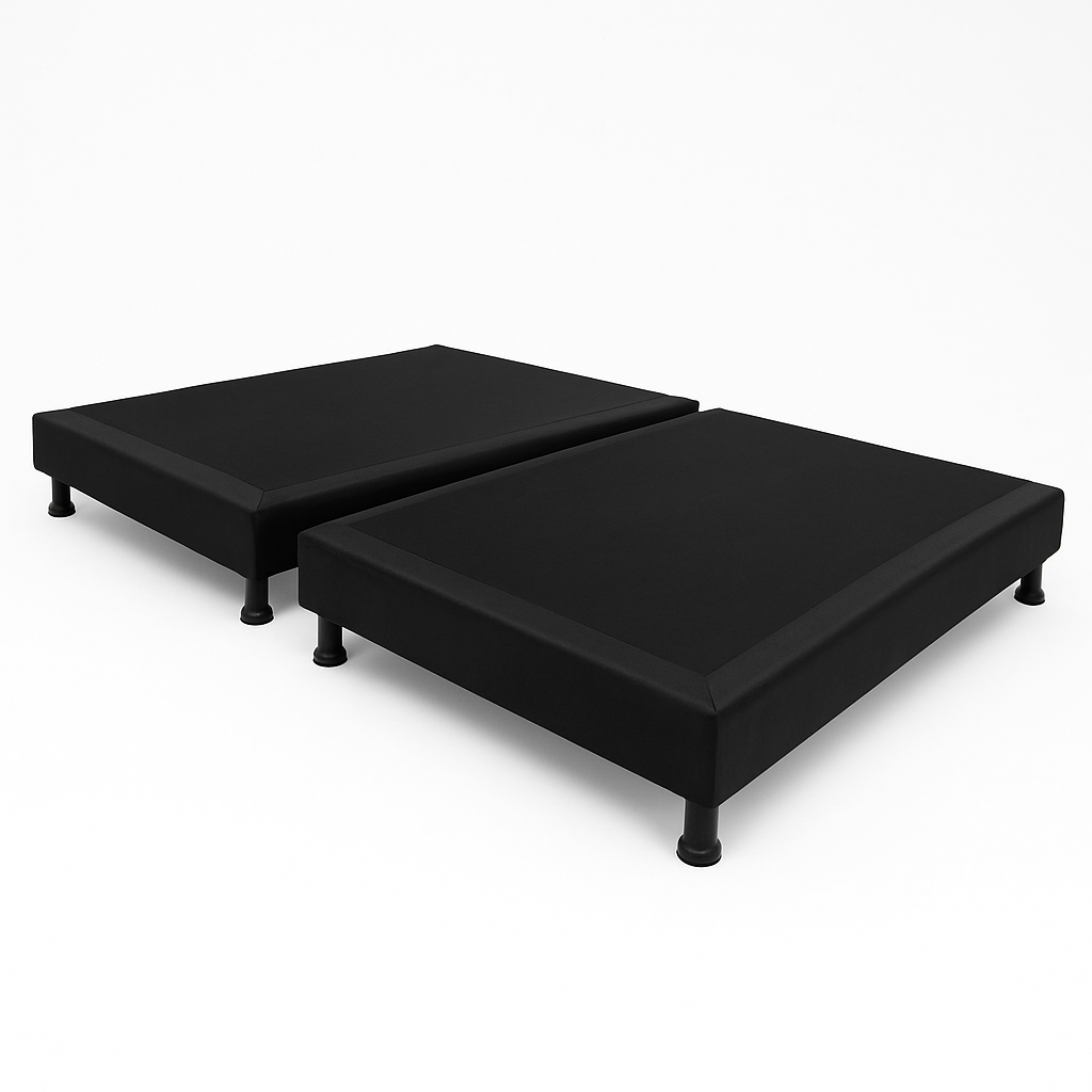 BASE CAMA DE 140 X 190 EN TELA DE 2 DIVISIONES MADERA