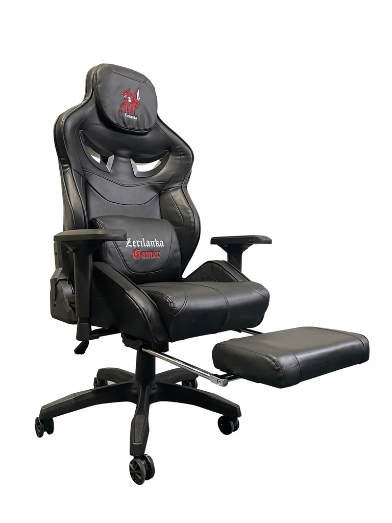 SILLA GAMER PROFESIONAL RECLINABLE ACKAMER DESCANSAPIES NEGRA
