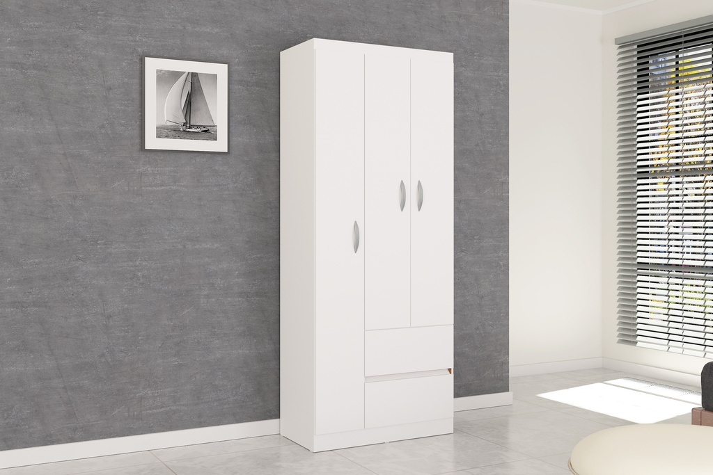 CLOSET ARMARIO LISBOA BLANCO 3 PUERTAS 183X74 CM