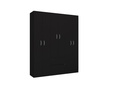 CLOSET ARMARIO LISBOA NEGRO 6 PUERTAS 183X147 CM MDP