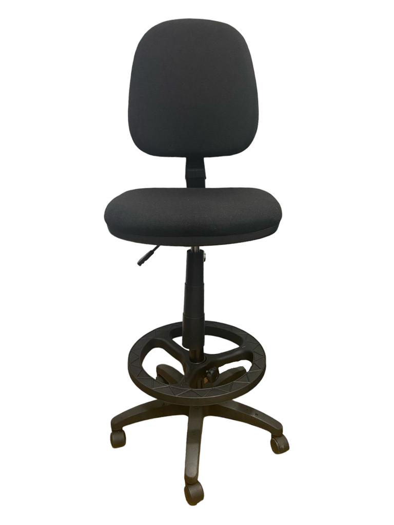 SILLA DE CAJERO LISA BASE, RUEDAS Y ARO EN NYLON GRADUABLE EN ALTURA