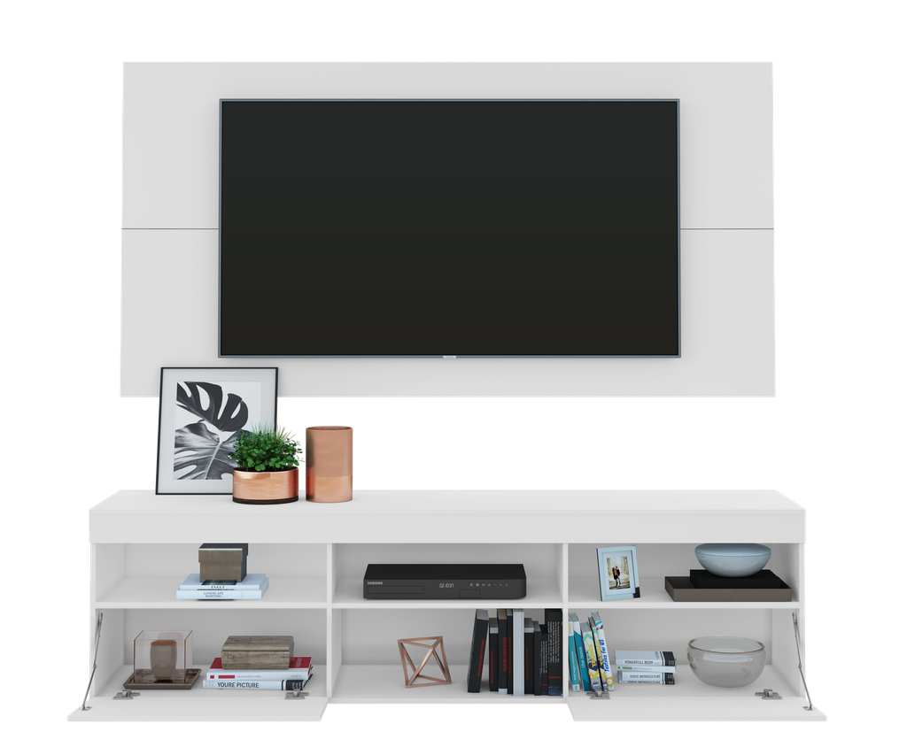 RACK MAS PANEL PARA TV 65 PULGADAS FLORIDA BLANCO MDP