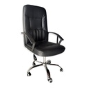SILLA GERENCIAL ECO CUERO NEGRO ALCOLCHONABLE ERGONOMICO JEDDAH