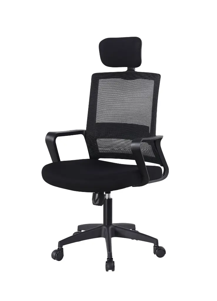 SILLA GERENCIAL BRAZOS FIJOS DOMUS NEGRA ERGONOMICA CABECERO