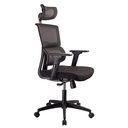 SILLA AUSTRALIA MECANISMO BASCULANTE / BASE NYLON / BRAZO GRADUABLE EN ALTURA / ASIENTO EN PAÑO NEGRO / ESPALDA EN MALLA NEGRA/ CON CABECERO