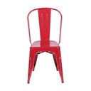 SILLA RESTAURANTE COMEDOR METALICA BRILLANTE TOLIX ROJA