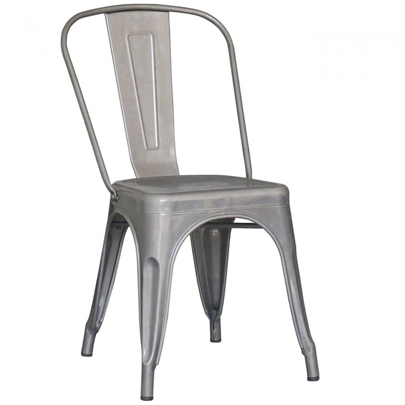 SILLA DE RESTAURANTE COMEDOR METALICA TOLIX GRIS BRILLANTE