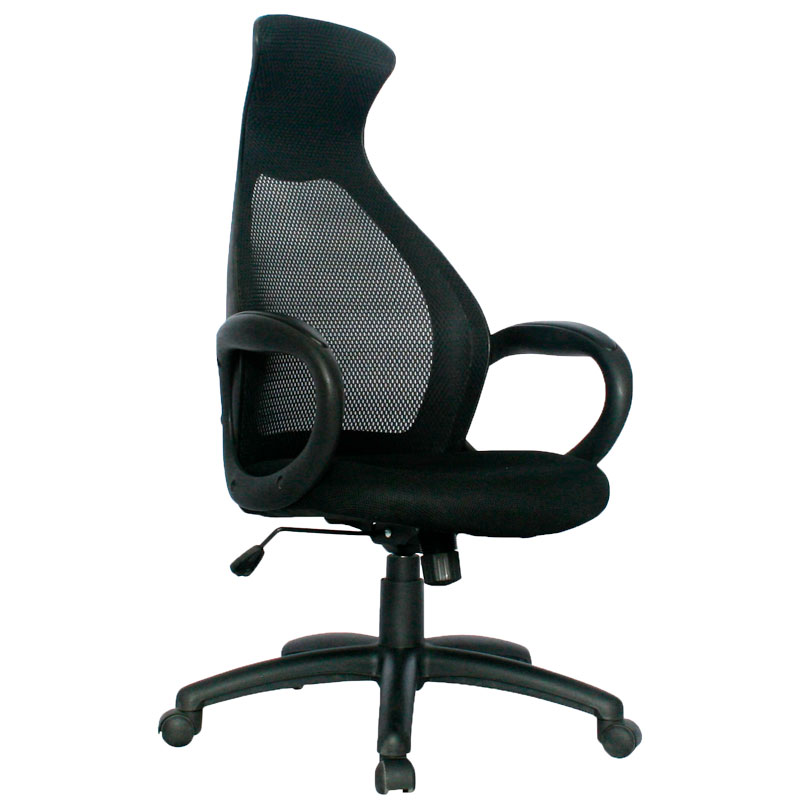 SILLA DAYTONA MARCO NEGRO / ESPALDA EN MALLA NEGRA / ASIENTO EN PAÑO NEGRO