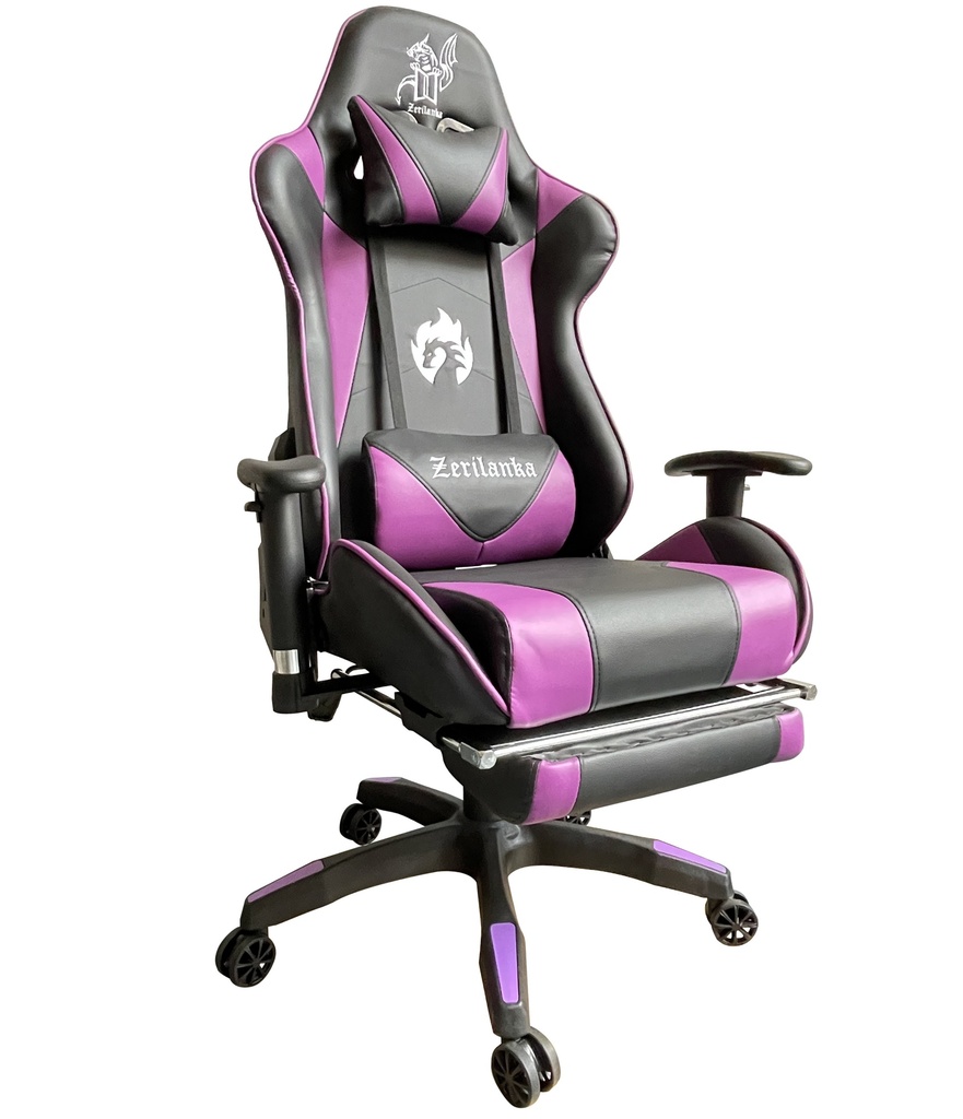 SILLA GAMER RECLINABLE ERGONOMICA MORADA KITSUNE