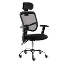 SILLA ERGONOMICA POLO BRAZOS GRADUABLES RECLINABLE MALLA NEGRA CON CABECERO