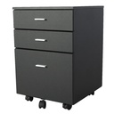 ARCHIVADOR EN MDF / 3 CAJONES / CON RADACHINES / PINTURA NEGRA / LARGO 47 CM / ANCHO 47 CM / ALTO 68 CM