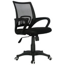 SILLA ATLANTA ERGONOMICA / BRAZO FIJO / ASIENTO EN PAÑO NEGRO / ESPALDA EN MALLA NEGRA / MECANISMO GRADUABLE EN ALTURA / BASE NYLON