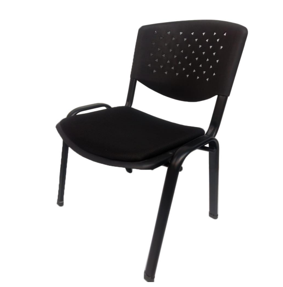 SILLA RISMA ECO / ESTRUCT. NEGRA / PLASTICO NEGRO/ ASI. TAPIZADO