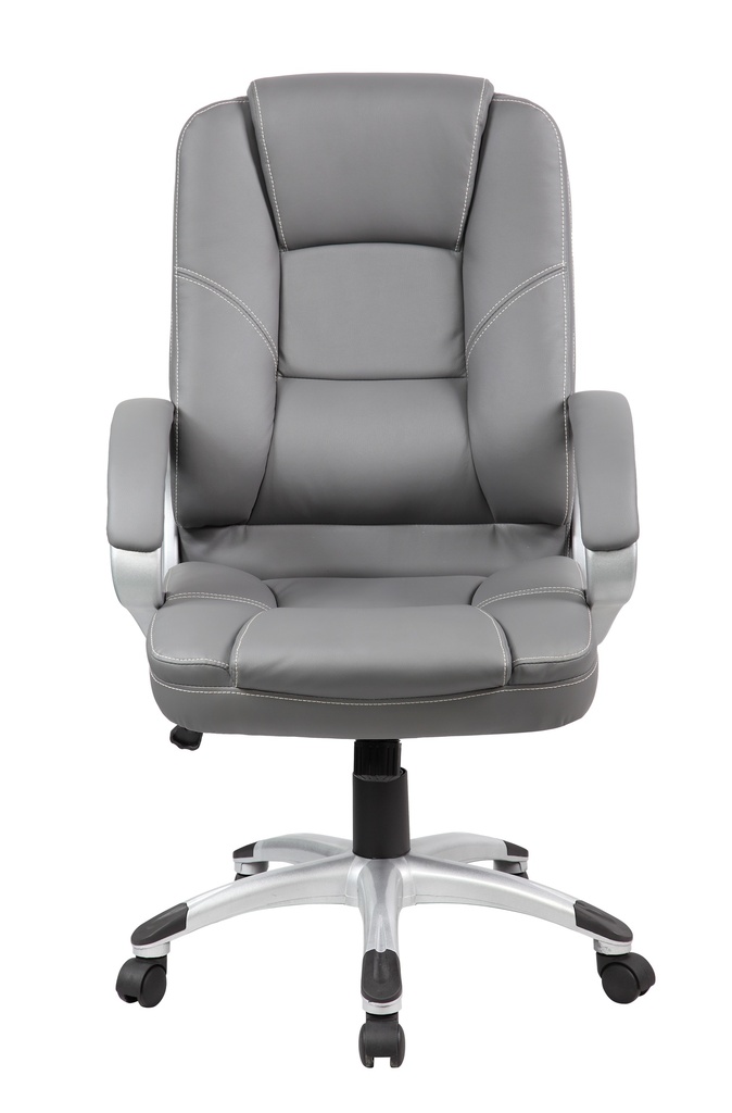 SILLA DE OFICINA GERENCIAL NOVENO ERGONOMICA EN CUERO PU - GRIS