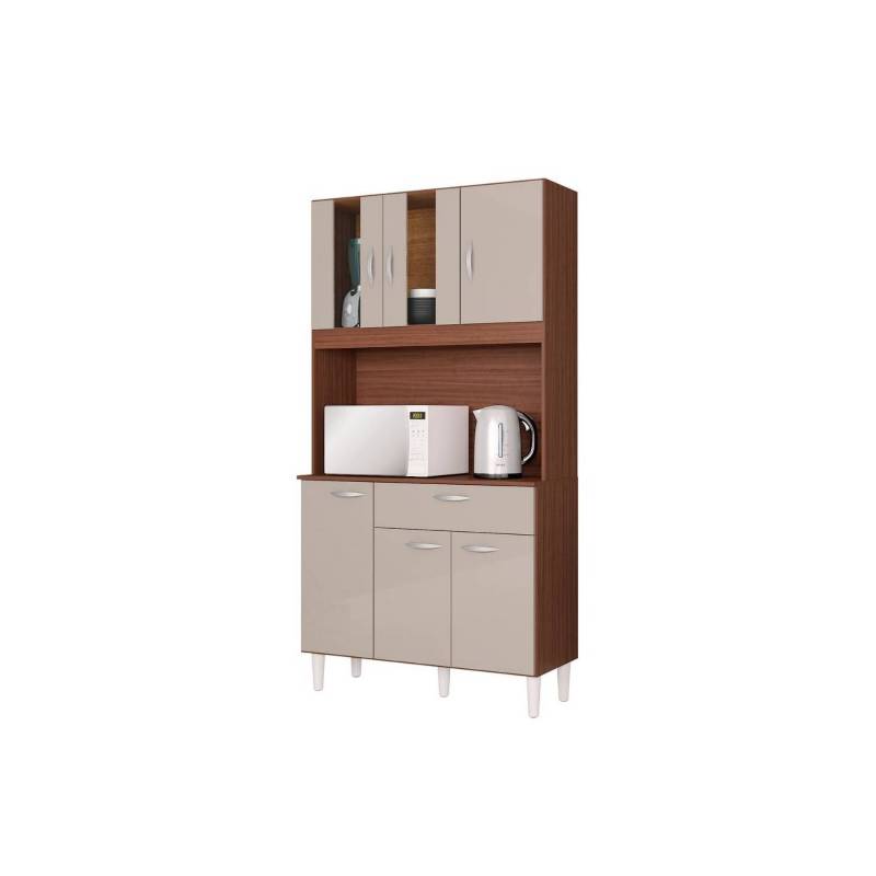 ALACENA MUEBLE DE COCINA MAGDA 6 PUERTAS 172X90 CM GRIS
