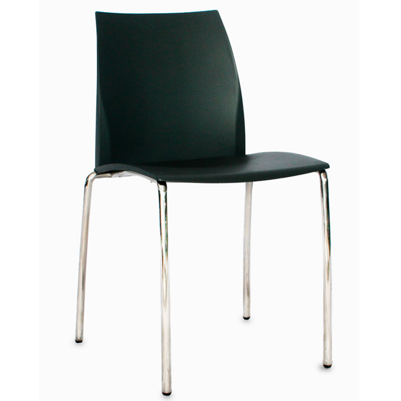 SILLA SWING SEDIA INTERLOCUTORA ASIENTO Y ESPALDA EN POLIPROPILENO DE ALTO IMPACTO NEGRA