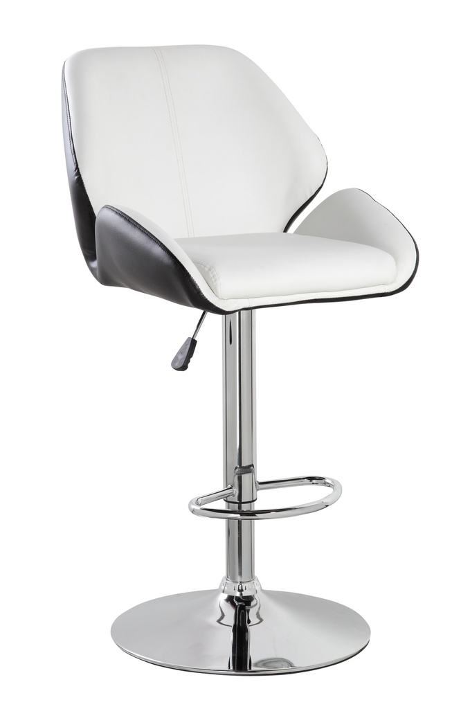 SILLA BAR BLANCA GENESIS CUERINA ALCOLCHONABLE CROMO