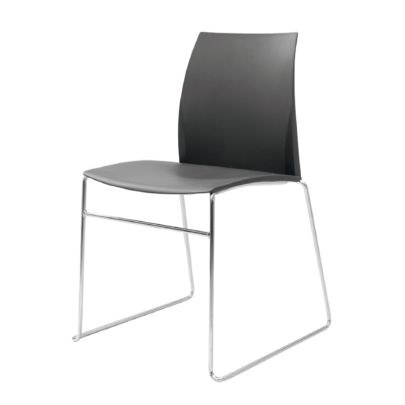 SILLA INTERLOCUTORA SWING NEGRA BASE CROMO PLASTICA