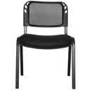 SILLA INTERLOCUTORA ESTRUCTURA NEGRA MALLA RECEPCION ISOCELES 2