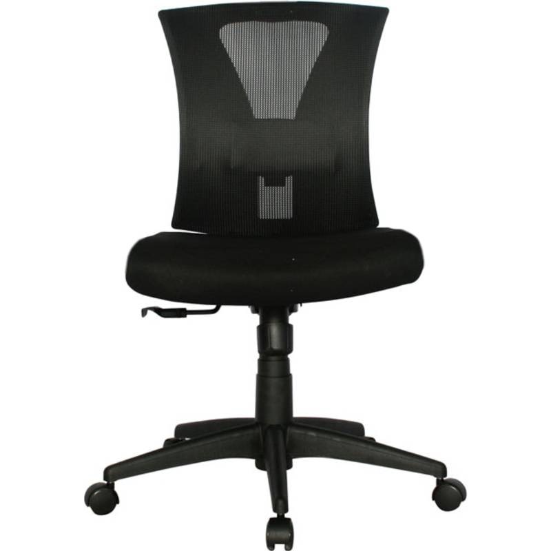 SILLA SHANGHAI / SIN BRAZOS / BASE NYLON / ASIENTO EN PAÑO NEGRO / ESPALDA EN MALLA NEGRA / SIN CABECERO /MECANISMO BASCULANTE
