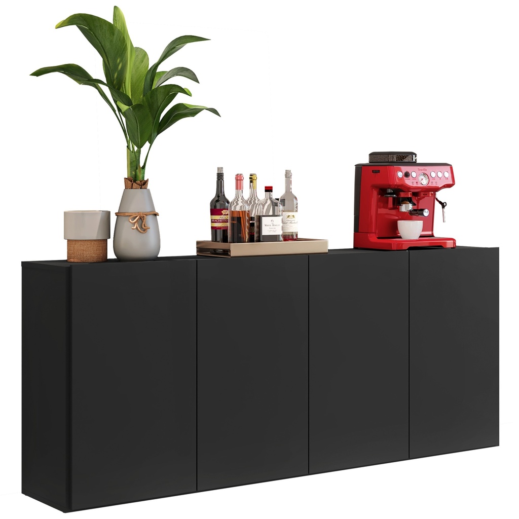 APARADOR BUFFET 4 PUERTAS VENEZA NEGRO INTERIORES