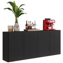 APARADOR BUFFET 4 PUERTAS VENEZA NEGRO INTERIORES