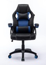 SILLA SENCILLA GAMER ERGONÓMICA AZUL CÓMODA EN CUERO SINTÉTICO Y BRAZOS FIJOS
