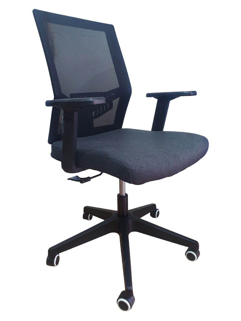 SILLA OFICINA BASE NYLON CON BRAZOS GRADUABLES SOPORTE LUMBAR MASAKI