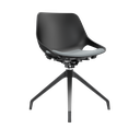 SILLA DE RESTAURANTE NEGRA BASE SWISS ASIENTO TAPIZADO