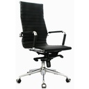 SILLA GERENCIAL CROMO CUERO SINTETICO NEGRO MECANISMO SINCRO