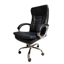 SILLA GERENCIAL ERGONOMICA DE CUERINA NEGRA ERGONOMICA BRAZOS FIJOS BASE METALICA