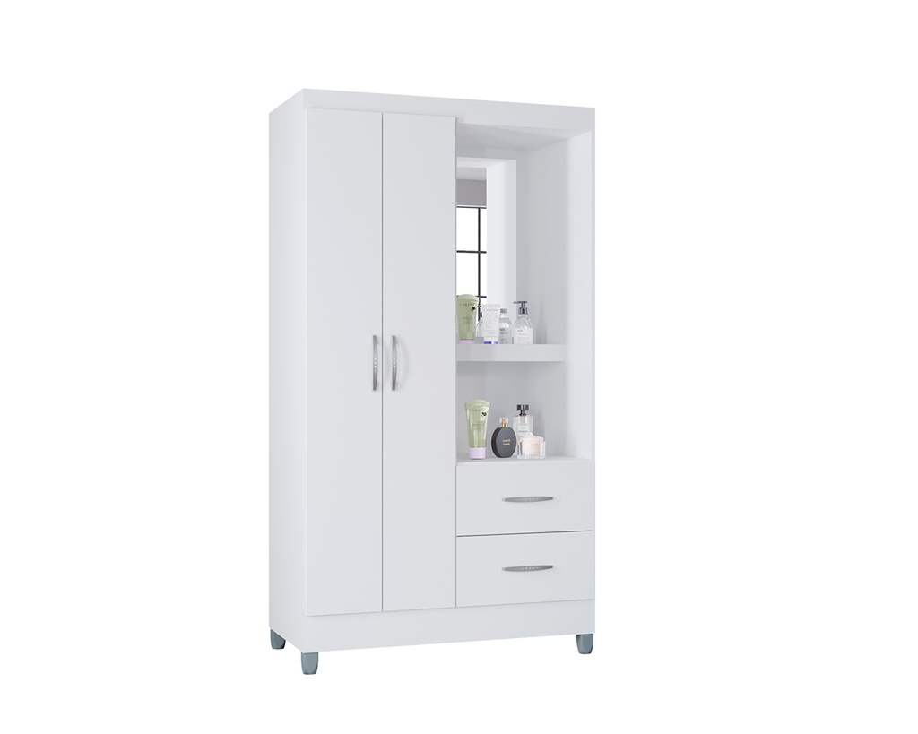 ARMARIO CLOSET 2 PUERTAS BLANCO CORDOBA 164CM X 181 CM MDP