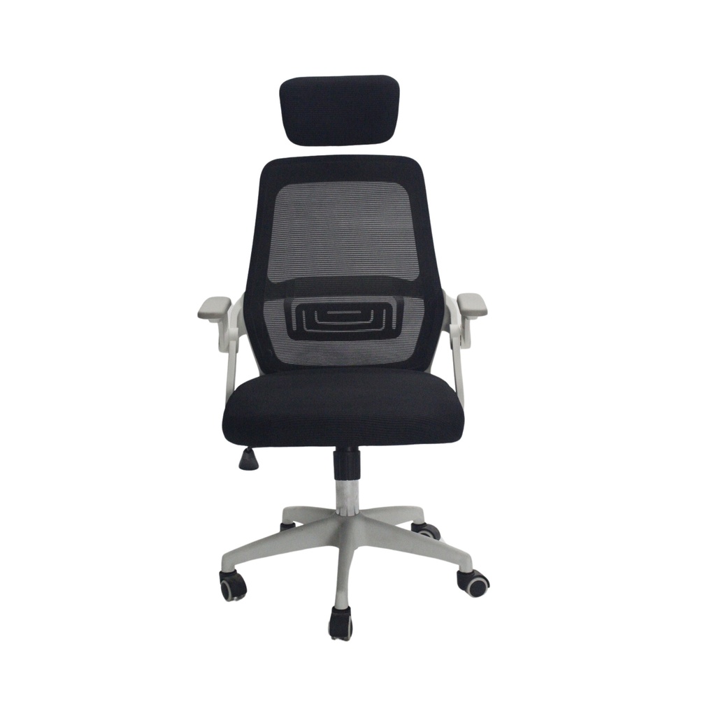 SILLA ERGONOMICA PANDA BRAZOS ABATIBLES PAÑO RUEDA GOMA SOPORTE LUMBAR