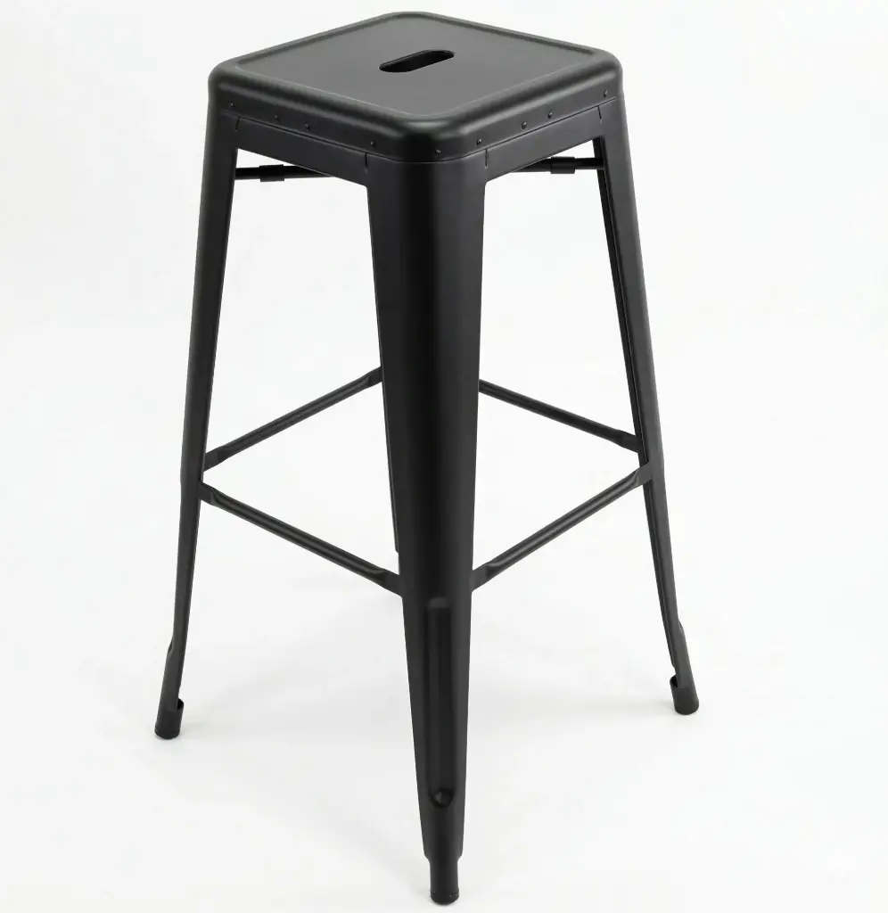 SILLA DE BAR RESTAURANTE METALICA TOLIX NEGRA DESCANSAPIES SIN ESPALDAR