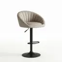 SILLA BAR CUERINA ALCOLCHONABLE BLANCO LUXURY BASE NEGRA ALTURA AJUSTABLE