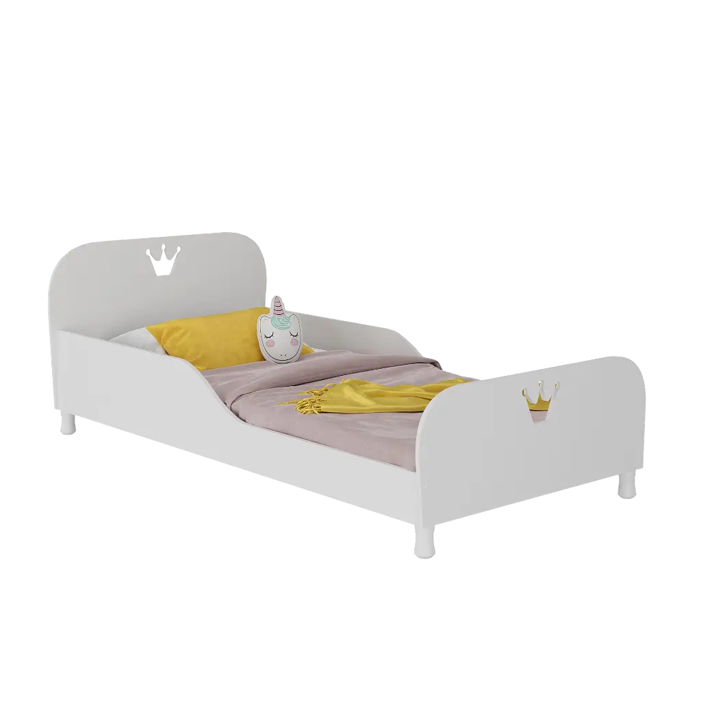 CUNA CAMA REY REINA CON COLCHON BLANCO 190X 90 CM 