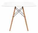 MESA EAMES CUADRADA POLIPROPILENO 80CM PATAS DE MADERA ESTRUCTURA METALICA