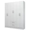 ARMARIO CLOSET OSLO 6 PUERTAS BLANCO 2 CAJONES  135,5 CM X 173CM