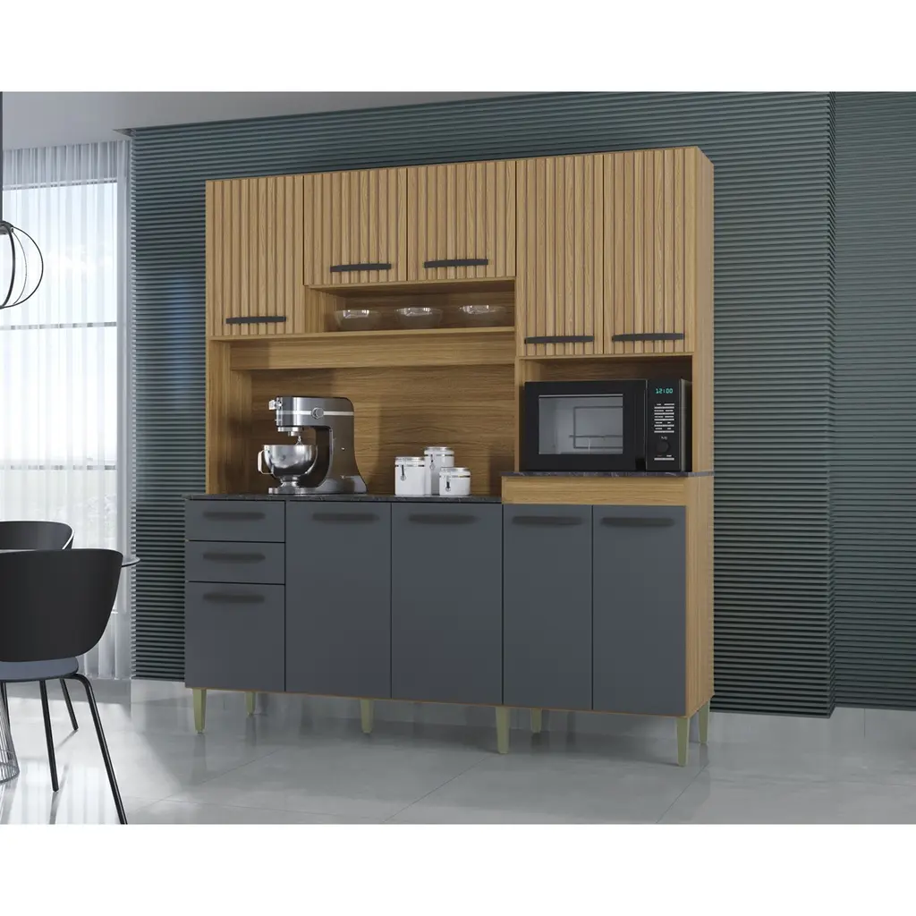 ALACENA MUEBLE DE COCINA CAFE 10 PUERTAS 180CM X 200CM DAMASCO