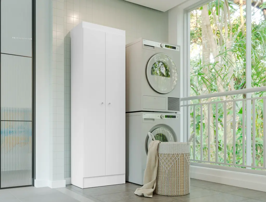 ALACENA MUEBLE DE COCINA AURA MULTIUSOS BLANCO 2 PUERTAS 182CM X 55CM 