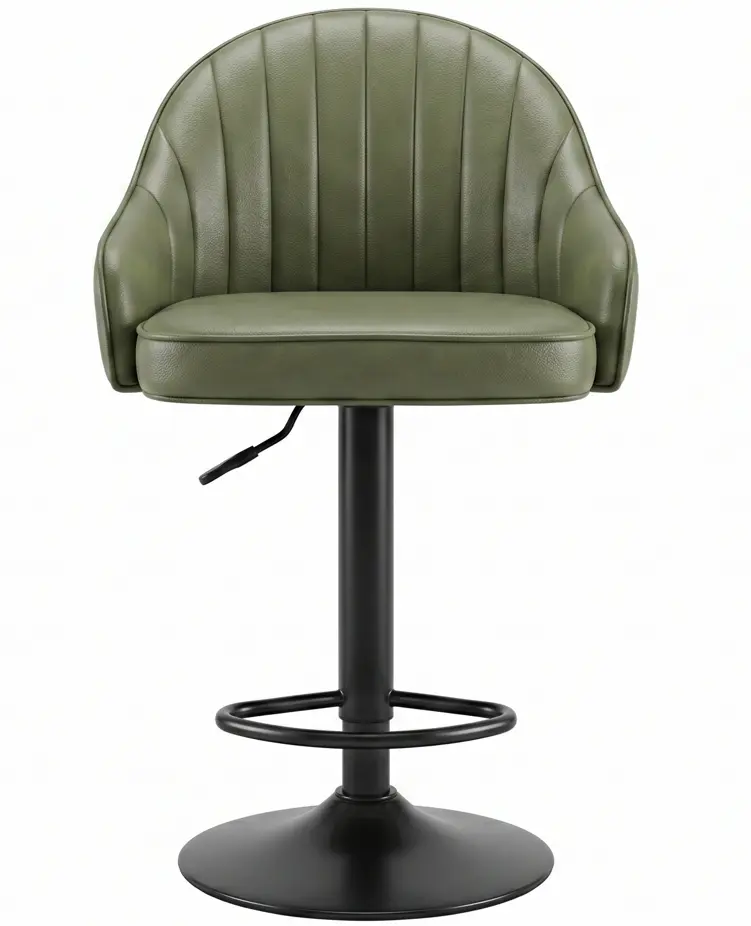 SILLA BAR MILAN VELVET VERDE ACOLCHONADA CUERINA