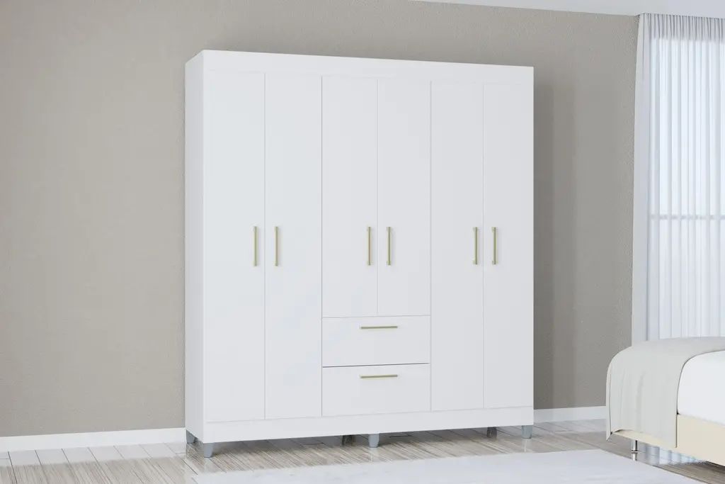 CLOSET ARMARIO BLANCO 6 PUERTAS AVILA 164CM X 190CM