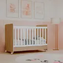 CUNA COLECHO Y CAMA BUNNY 3 EN 1 CON RUEDAS Y COLCHON CASTAÑO