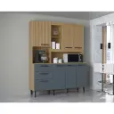 ALACENA CATARINA DAMASCO ACANALADO GRIS 160 X 200 CM MDP MUEBLE COCINA