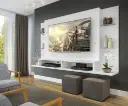 PANEL DE TV BRAGA BLANCO REPISA VIDRIO 60 PULGADAS 