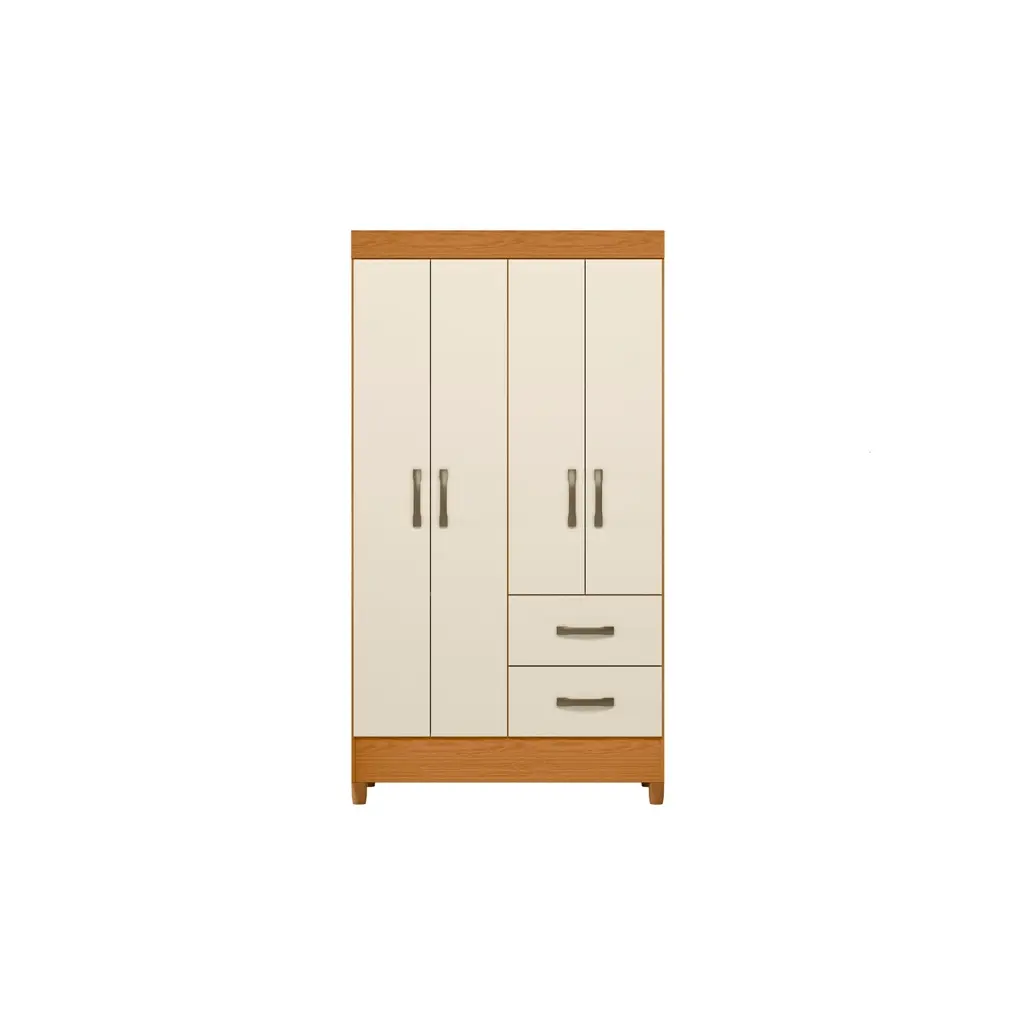 CLOSET ARMARIO MOBI DE 4 PUERTAS BEIGE 2 CAJONES MDP 181X48X98 