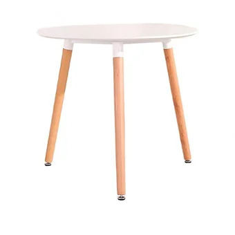 [DT-2105B] MESA COMEDOR TRIPODE REDONDA EAMES EN MADERA MODERNA 80 X 80 X 73 - BLANCA