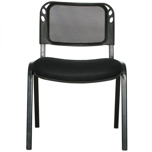 [003-0760] SILLA INTERLOCUTORA ISOCELES MALLA ECO / ESTRUCTURA NEGRA / TAPIZADO NEGRO