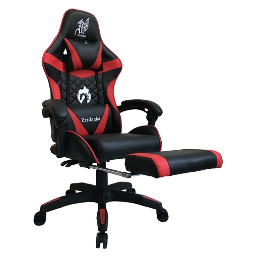 [108610R] SILLA GAMER REPOSAPIES COJIN CERVICAL RECLINABLE UMEKO ROJA